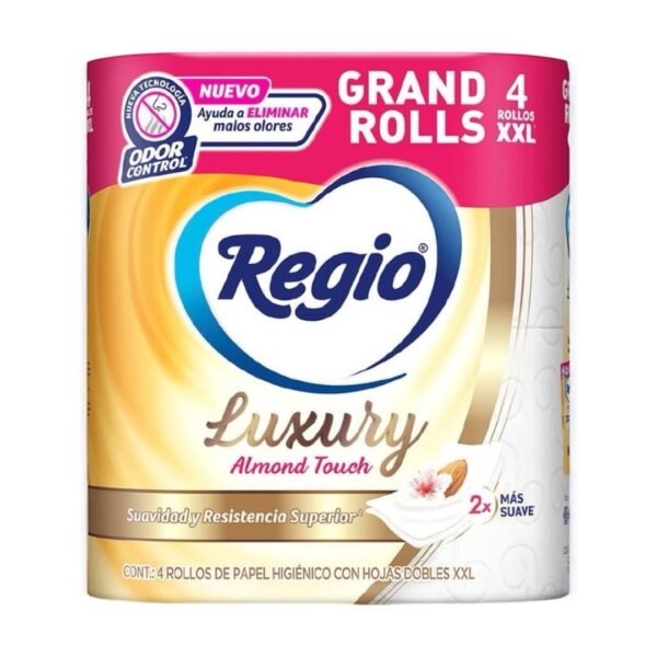 Papel Higiénico Regio Luxury Almond Touch 4 Rollos XXL