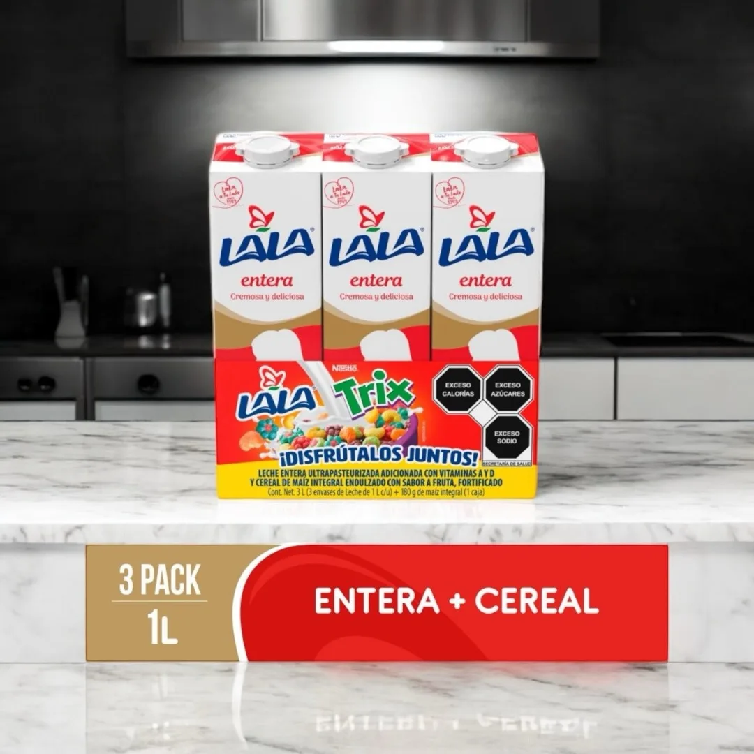 Paquete de Leche Lala y Cereal Trix 3 Litros 1 Paquete de Leche Lala y Cereal