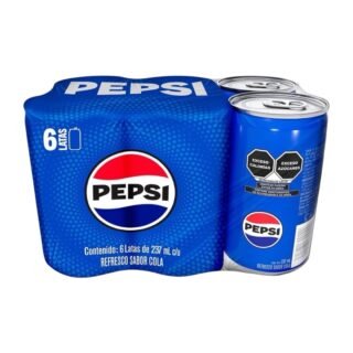 Refresco Pepsi Regular 6 Latas de 237 ml c/u