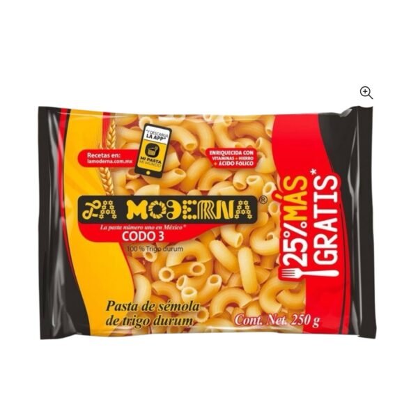 Sopa de Pasta La Moderna Codo No. 3