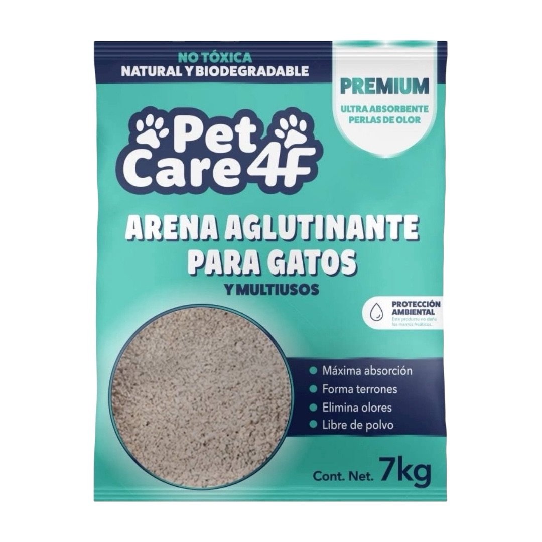Arena para Gato Pet Care 4f Premium Aglutinante y Multiusos 7 Kg 1 Arena para Gato Pet Care